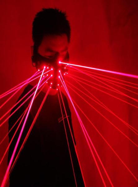 Maschera laser rosso illuminazione per festa maschere neon maska cosplay mascara horror mascarillas brilla in masche7544239 scuro
