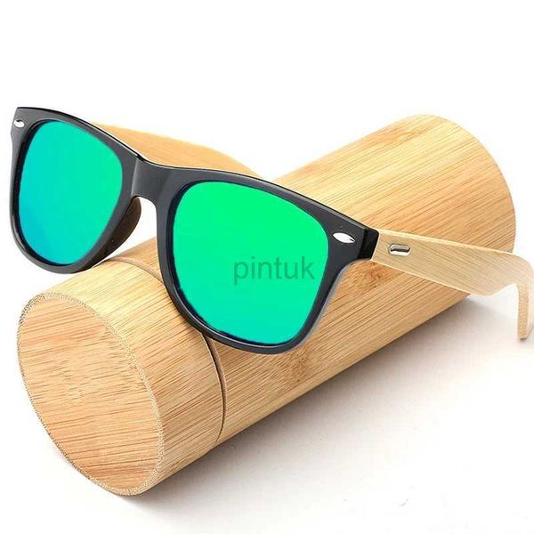 Sonnenbrille Luxusgeschäft nicht polarisierte Sonnenbrillen Männer Frauen rundem Rahmen UV400 Sportsgläser Vintage Holz Bambus Anti-Blend Eyewear 240412