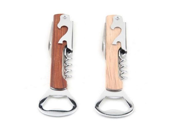 50pcs Holzgriff Weinöffner Edelstahl Handheld Deluxe Wine Flaschenöffner Opener Korkenzieher Doppelscharnier Kellner2630948