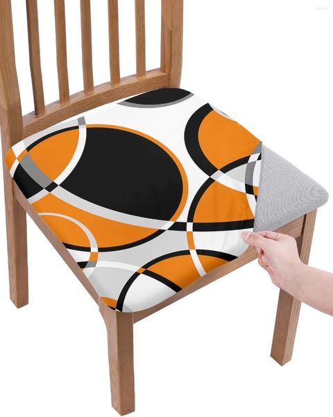 Chaves de cadeira abstrato geométrico Arte moderna Arte Orangeseat Cushion Covers de capa de refeições esticadas para casa de estar em casa