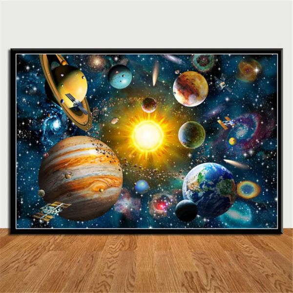 Pianeti Sistema solare Galaxy Universe Poster e stampe dipinto di tela Pinterno immagini murali classici poster casa decorativa