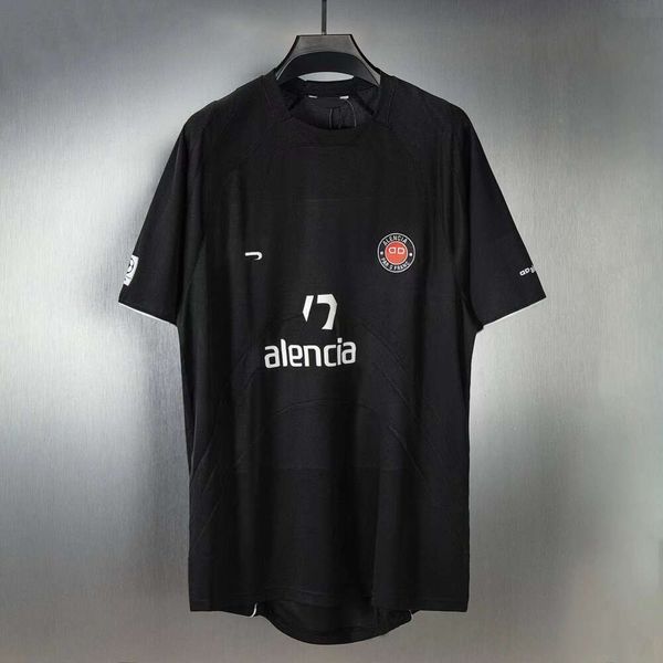 Yüksek Sürüm 24SSB HOME Double B İşlemeli Futbol Gömlek Sandık Çift Kanca Panel Gevşek Damla Omuz Kısa Kollu T-Shirt