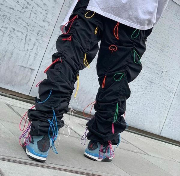 Pantaloni arcobaleno pantaloni da corda uomo hip hop hop yuppie designer pantaloni da jogger cool chic moda corsetti di corse da coto di guerra ragazzo