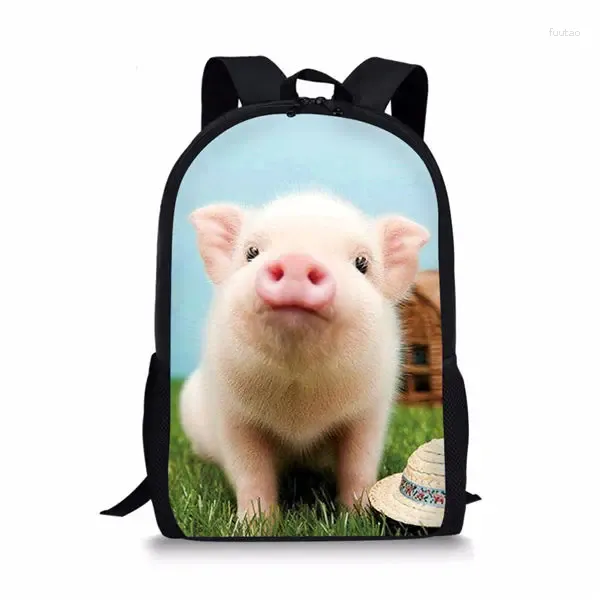 Sacchetti scolastici simpatici maiali per pacchini sacchetta kawaii zaino per animali libro studente adolescente uomo uomo casual viaggio in zaino laptop daypack