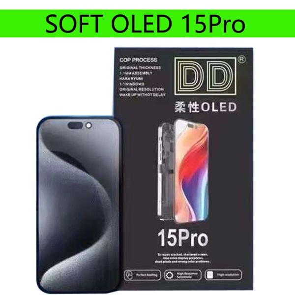 100% Test Neues OLED -LCD -Display Pantalla Ersatz für iPhone 15 15pro 13pro 14pro Max 13Promax Digitizer Touchscreen Komplett