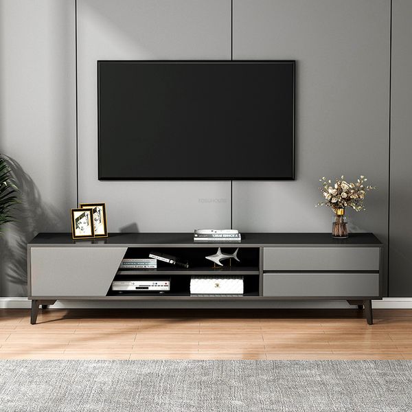 TV minimalista moderna Stands Light Luxury TV High-end Table Small Apartment Living Room Home TV Gabinete Nórdico Móveis para Casa