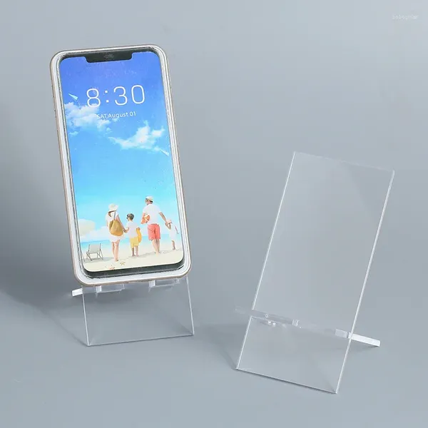 Placas decorativas acrílico transparente telefone celular exibir suporte para desktop Removable simples
