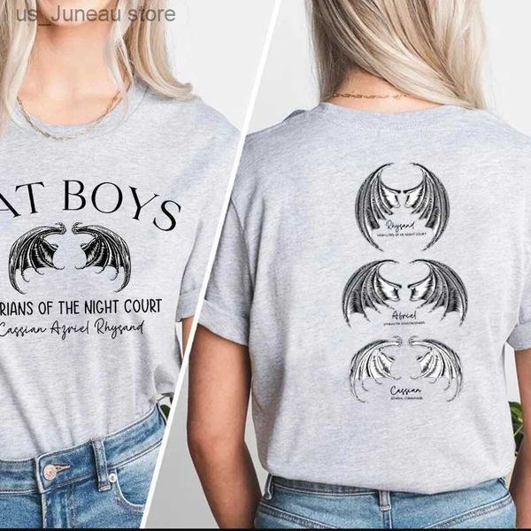 Kadın T-Shirt Bat Boys Wing Span T-Shirts Acotar Bookish T Shirt Sıradan Pamuk Illyrians Gece Savaşçıları Tshirt Bookish Ts Giysileri 1 T240415