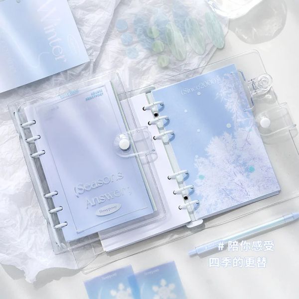 Notebooks 140*189mm 95 Sheets Seasons 6 buracos Livro Looseleaf Book Cute Deset Firl Diary Student Notebook School Office Stationery