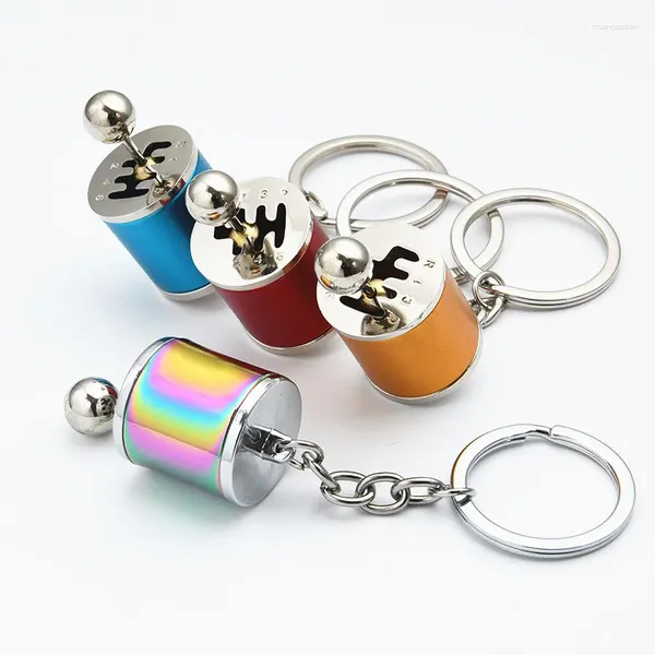 Schlüsselanhänger Schaltschlüsselketten-Karton-Keyring-Keyring-Getriebe Pendellknöpfe Metallschlüsselring