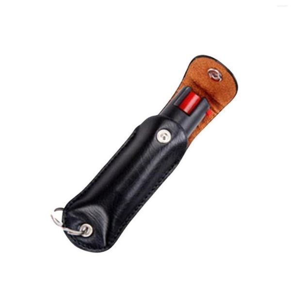 Aufbewahrungsbeutel Mini Spray Leder Hülle Pfefferflasche Schutz tragbarer ergonomischer Finger Grip Schnellfreisetzung Key1146701