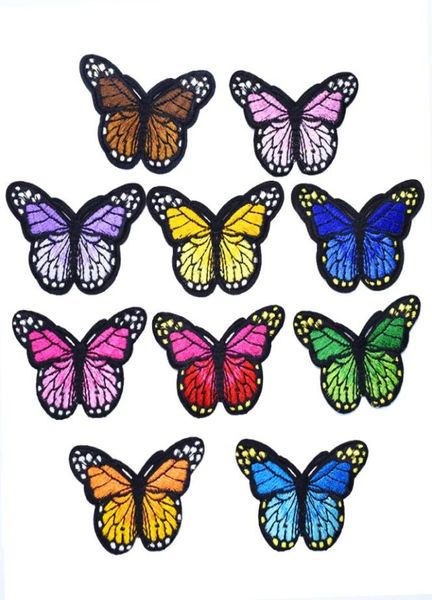 10 PCs große Größe Schmetterling Streifen Patch für Kinderkleidung auf Patch Applique Nähen bestickte Pflaster DIY Labels Rucksack AC4669182