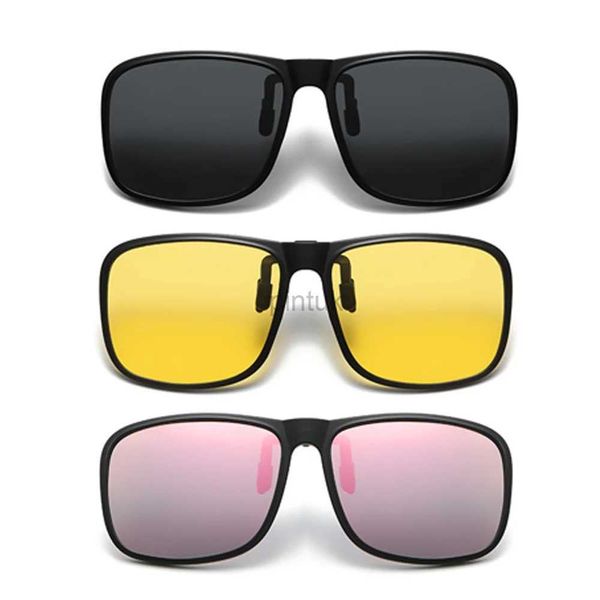 Sonnenbrille vivibee polarisierter Flip -up -Clip auf Sonnenbrillen zum Fahren dunkler UV400 -Photochrom -Anti -Blend -Objektiv Myopiasun Brillen Autofahrer 240412