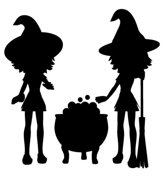 Witch Halloween Cauldron Magic Spell Interker Decorazione di auto di alta qualità Personalità Decal impermeabile Blackwhite 15cm16cm3624445