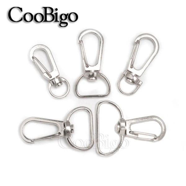 Keychains 50pcs Metall Drehschalter Hummerverschluss Schnapphaken Schlüsselbundschlüsselring für Schlüsselrangbeutel Rucksack Haustier Accessoires