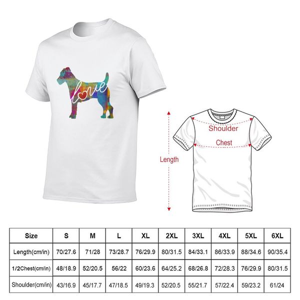 Yeni Jack Russell Terrier Love-Parlak ve Renkli Suluboya Tarzı Hediye T-Shirt Anime T-Shirt Kısa Düz Tişörtler Erkekler