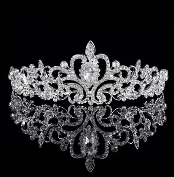 Cristalli di cristalli in perline splendenti corone per matrimoni 2019 velo da sposa Accessori per capelli a testa di tiara a corona di capelli per la festa del matrimonio 8022906