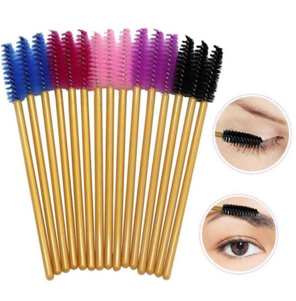 Make -up -Bürsten Augenbrauen Mascara Wand Wimpern Spoolie Pinsel 50 pcsset Ganze Einweg -Wimpern -Zauberstab Verlängerung3254860