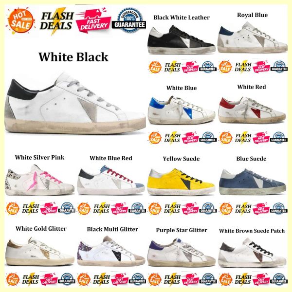 2024 Scarpe di design Donne Golden Make Old Sneakers Super Star Brand Men New Release Italia Sequestro Classic White Do Old Lace Up Woman Man Cashing Shoe