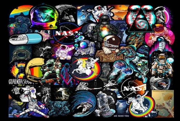 Adesivos automáticos Espaço Astonauta Diy adesivo para pôsteres Graffiti Skateboard Snowboard Laptop Latgage Motorcycle Bike Home Decal5605091