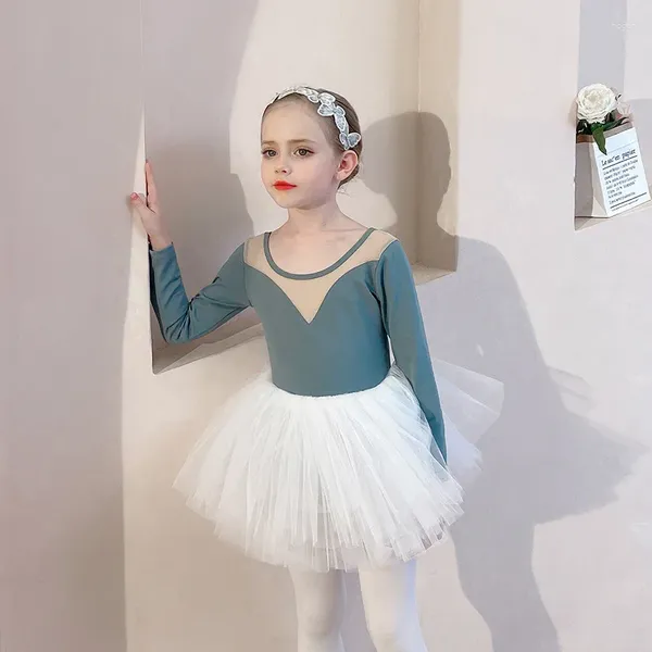 Abbigliamento da palcoscenico per bambini abbigliamento da balletto per bambini in ginnastica ginnastica ginnastica a maniche corte tutu gonna da ballo costumi