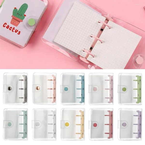 Creative 3 Hole Mini PVC Loose-Leaf Cover Book Cover Journal Traveler Portable Clip Accessy School Schoolery School School