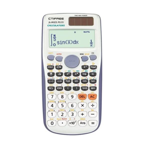 Calculadores Calculador para FX991esplus Calculadora Científica original 417 Funções para o ensino médio estudantes universitários Bateria de moedas do escritório