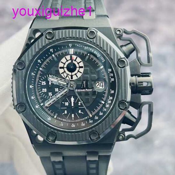 Orologio da polso più ultimo Epic Royal Oak Offshore Series 26165 War Survivor Black Ceramic/Titanium Material Edition Black Mens Watch