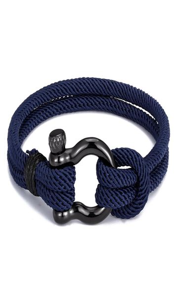 Frendy Outdoor Color Rope Bracciale di sopravvivenza Lucky Bracciale da uomo Black Charm Braccialetti in acciaio inossidabile Braccialetti Femme Homme4613750