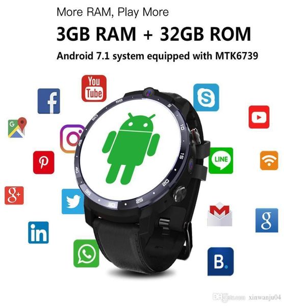 New Lemfo Lem12 Smart Watch 4G Face Id 16 -дюймовый полноэкранная ОС Android 71 3G RAM 32G ROM LTE 4G SIM GPS Wifi.
