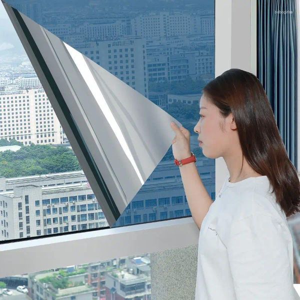 Fensteraufkleber Einweg Film Privacy Mirror Effekt Reflektierende Farbton selbstklebend UV Sonne Blockierende Wärmesteuerung Glassentür Aufkleber