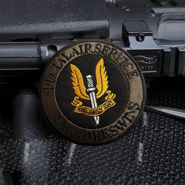 SAS Who osa le vittorie ricamato patch tattico uk Army British Air Service Servizio Air Braccio Brassino Uniforme militare Applique