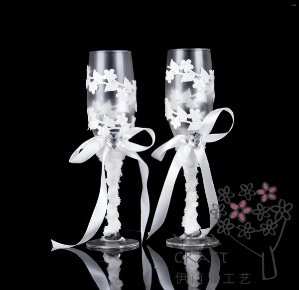 Decoração de festa Rhinestone Pearl Wedding Champagne Girls Fashion Fashion Goblet Gifts