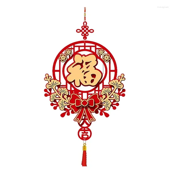 Figurine decorative Spring Festival Anno 2024 Dragon Red sospeso Chinese Knot Wealth Ornaments