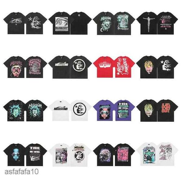 T-shirt Hellstar Mens Designer Womens Designer a maniche corte Tees Letter Street Printing Tops Hip Hop