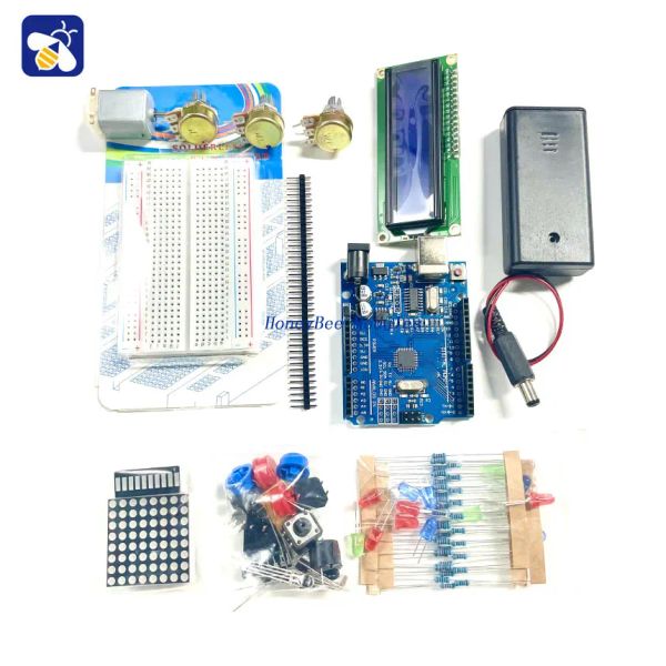 Super Kit Starter para UNO R3 LCD1602 Display Breadboard Kit de Aprendizagem de Motor de Breadboard