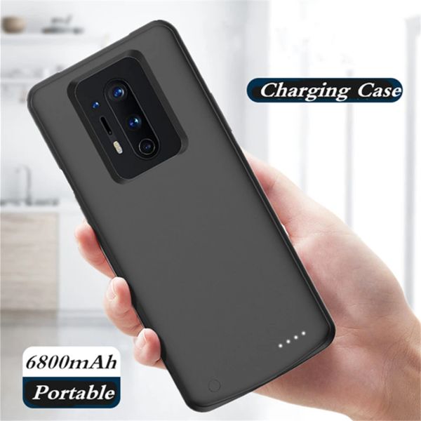 SHAVERS 6800MAH Custodia batteria per OnePlus 8 8 Pro Battery Case Smart Phone Caricatore della batteria Punta di alimentazione per una custodia per batteria OnePlus 8