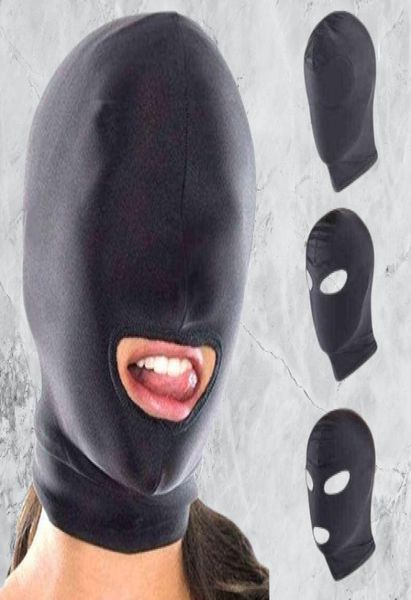 Neuankömmlinge 123 Loch Männer Frauen Erwachsene Spandex balaclava offene Mundgesicht Augenkopf Maske Kostüm Slave Rollenrolle Play5666621