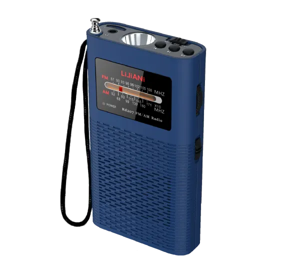 Giocatori Radio portatile AM/FM/MP3 Player con torcia da 2200 mAh a batteria, antenna lunga migliore accoglienza, transistor più duratura