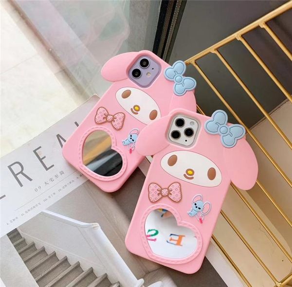 3D -Cartoon niedliche Zimtspiegel mit Lanyard -Koffer für iPhone 13 12 11 Pro X XS XR Max SE 7 8plus Japan schöne Katze meine Melodie CO2879067