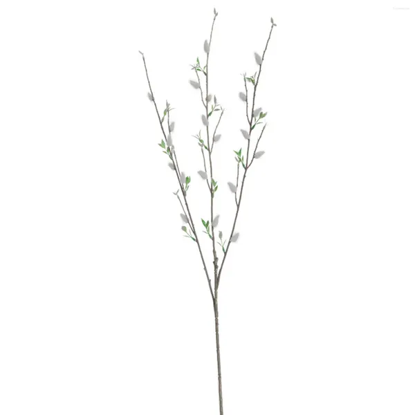 Fiori decorativi pianta finta imitazione salice argento ramo a 3 punte in stile europeo decorazione di piante artificiali e verdi