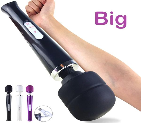 Big Magic Wand Vibrator Potente Massage Body Stick AV Vibrators for Women G Spot femmina Clitoride stimolante giocattoli sessuali per adulti5819681