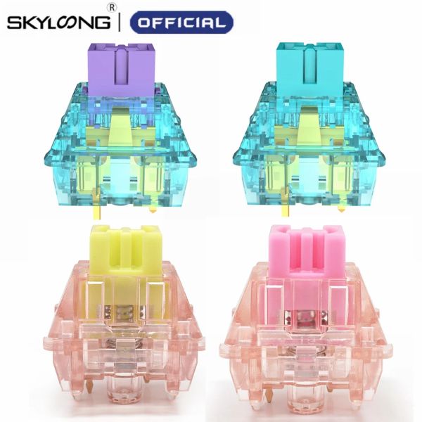 Keyboards Skyloong Gletscher Stummschalter Nelke CUCL2 Silber Schokolade Rose RGB Lineare Stummschalter 5 Pin Hot Swap gegen mechanische Tastatur