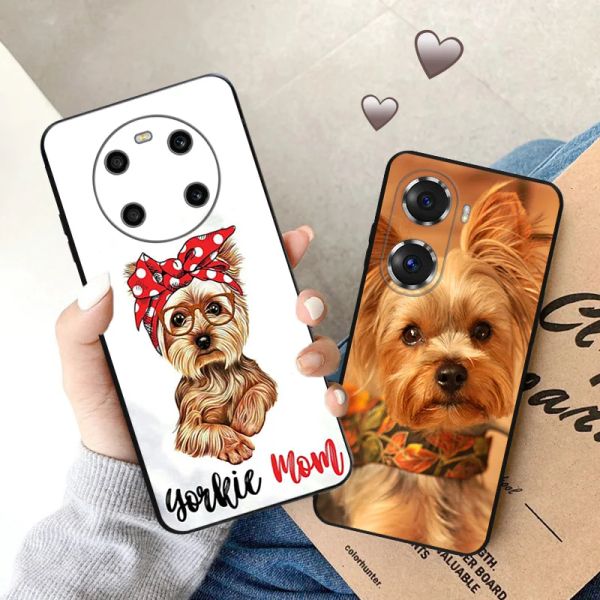 Onur için Yumuşak Kılıf X6 X7 X8 4G 70 Lite X8A 5G 90 50 20 X9A Magic 5 4 Pro Lovely Yorkshire Terrier Köpek Kılıf Kılıfları Kapak