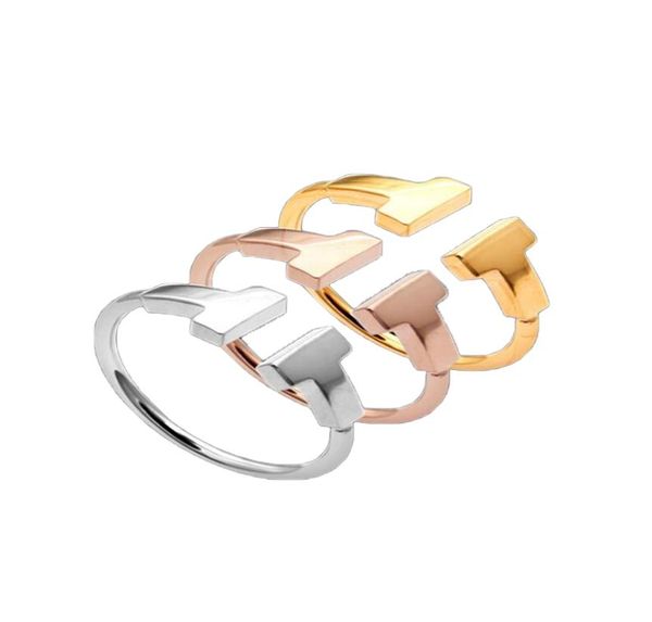 316L in acciaio inossidabile in acciaio inossidabile gioielli a doppio anello a doppio anello per donna anelli amanti dell'uomo 18k GoldColor e Rose Jewelry Bijoux no hanno qualche LO9143268