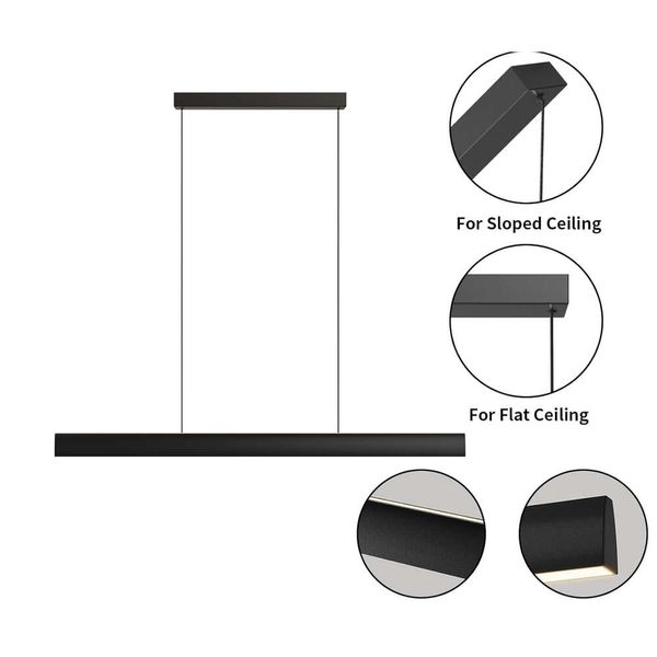 Modern LED Pingente Light 59 polegadas com controle remoto, temperatura de cor diminuído, adequada para acessórios, 3000K-6000K, ideal para iluminação da ilha da cozinha