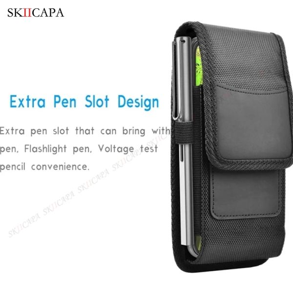 Bolsa de telefone de pano oxford para iPhone 15 Pro Max Belt Wallet Caixa de telefone para maçã 15pro pu PU Saco de cintura