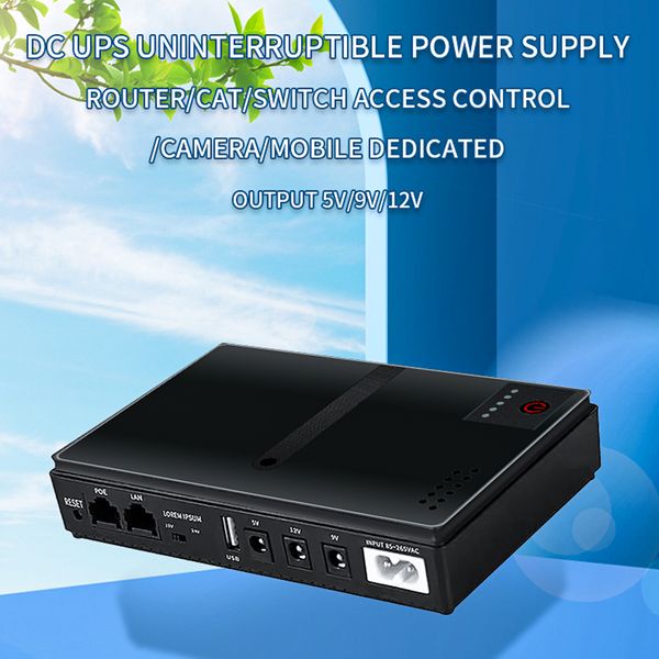 Mini Adattanti di alimentazione di backup Portable UPS 10400MAH AGGIORNA PROPRIETÀ UPOTTO INTERRUTTIBILE 5V 9V 12V 12 V per router con telecamera WiFi SP