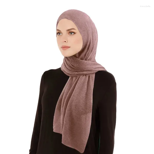 Schals Frauen Sommer atmungsaktiv gefaltete muslimische Chiffon Hijab -Schals Schal einfach weiche Turban -Stirnband Langes Wickel Kopftücher