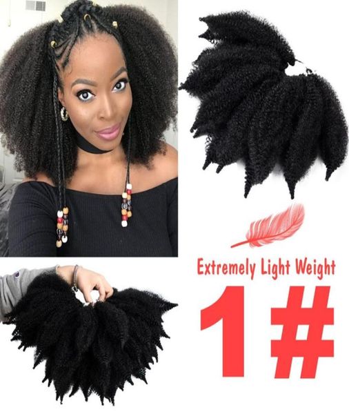 8039039 Crochet Marley Branças Cabelo preto Mole Afro Afro Braiding Hair Extensions Fibra de alta temperatura para Woman9537867